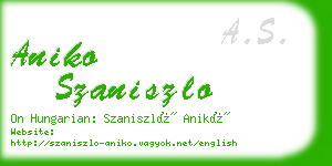 aniko szaniszlo business card